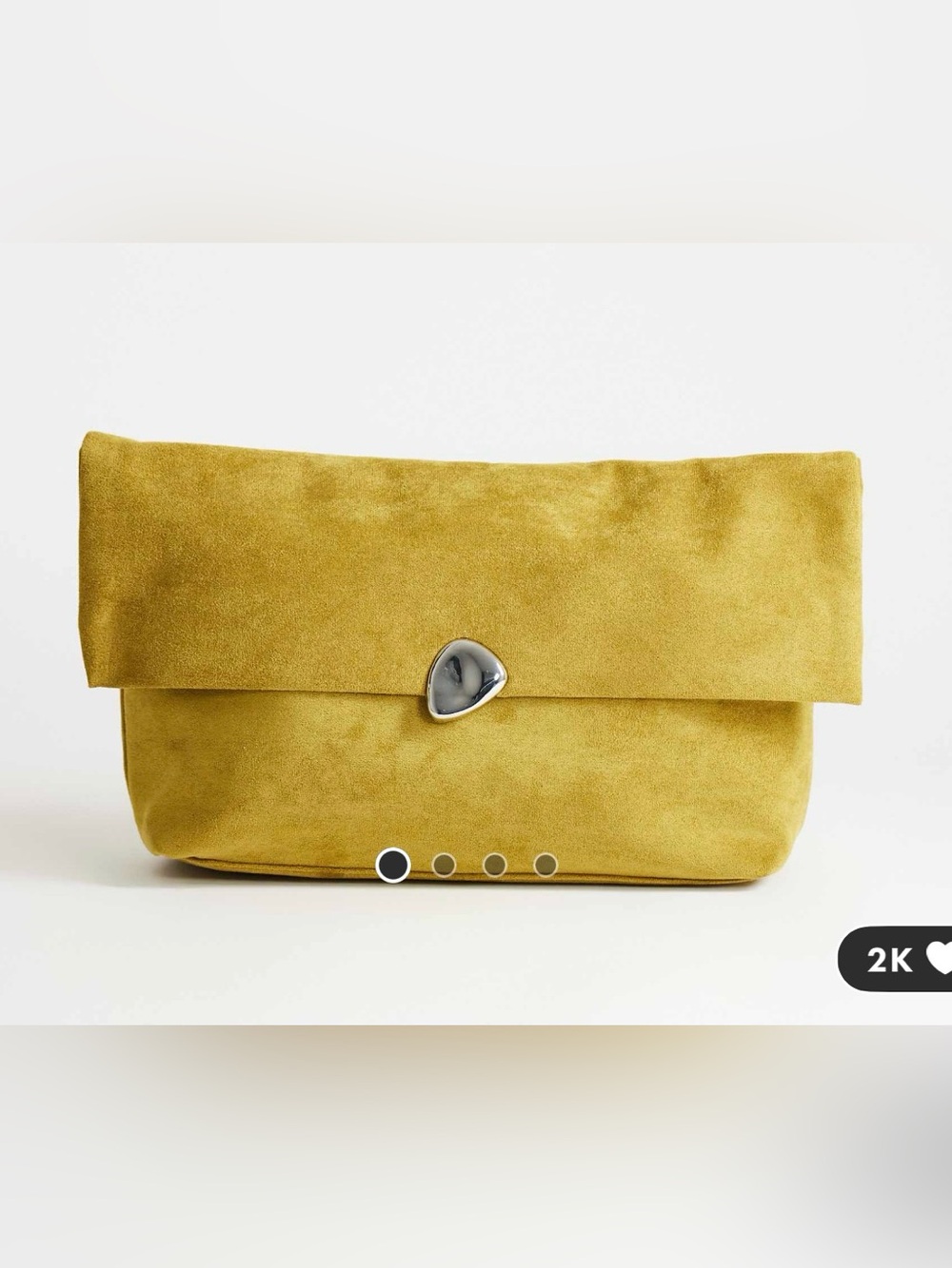ASOS Topshop Foldover Clutch in Olive Silver Accent